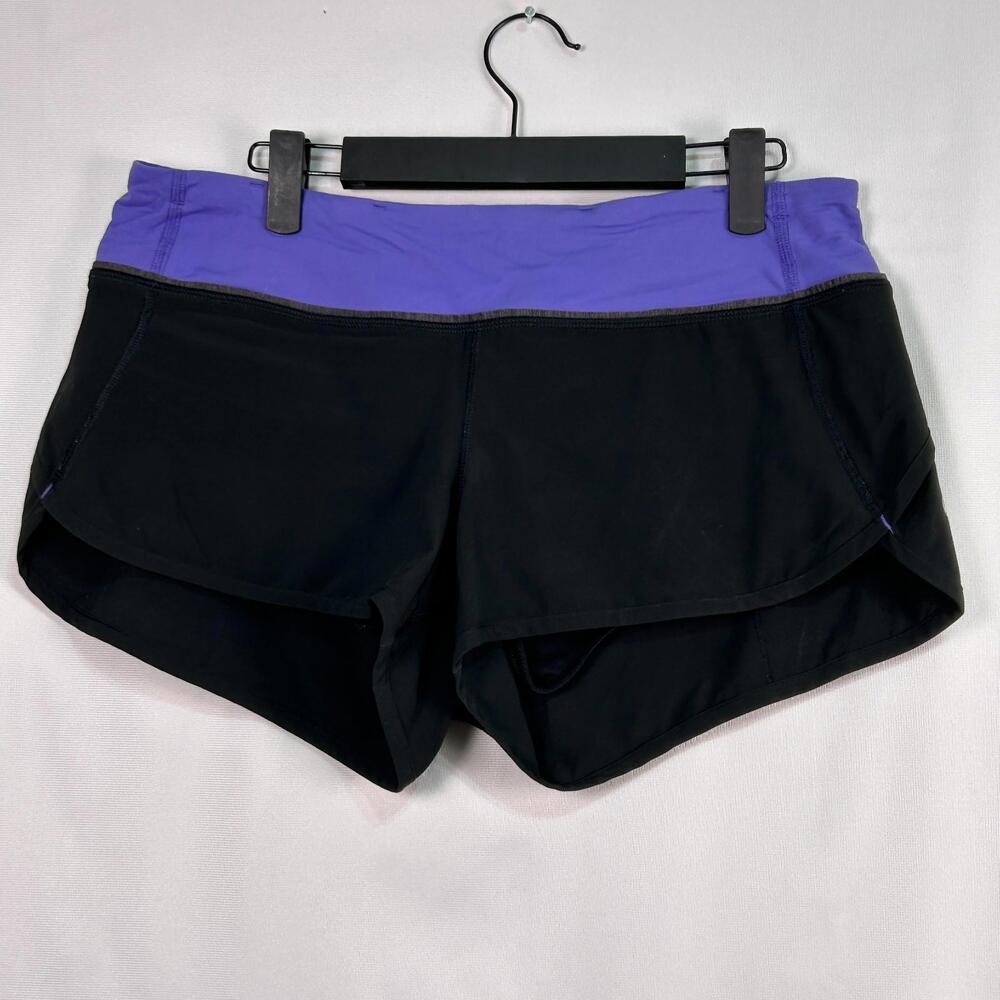 Lululemon Running Shorts Womens 6 Heathered Gray Lined Back Zip Pocket